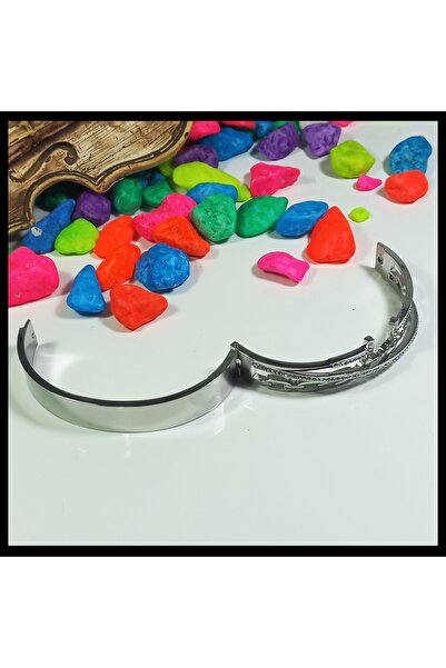 FAMİLY Kelepçe Model Zirkon Taşlı Silver Renk Paslanmaz Ve Kararmaz Çelik Bileklik