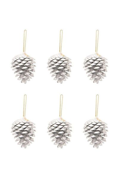 MELLİFLUOUS Ornament de Crăciun de Anul Nou Pin Alb 3-6 Cm Pachet 6