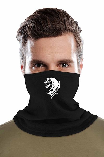 herotasarım Set de 2 Black Horse - Mănuși decupate și guler polar Bll2929