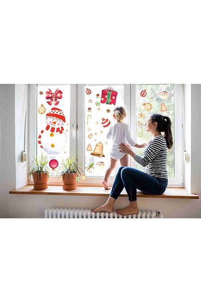 ENGINPRINT Christmas Sticker Snowman And New Year Kids Room Sticker Set