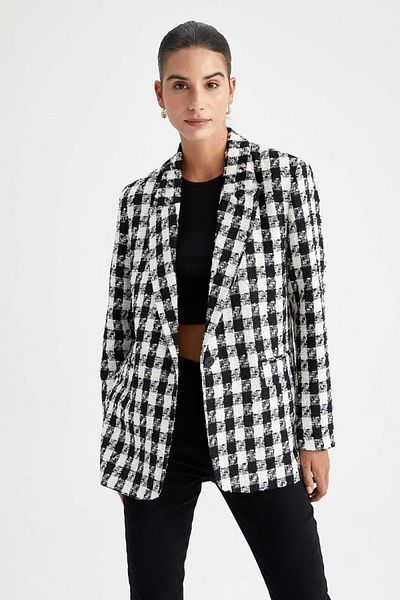 DeFacto Jachetă blazer oversize, cu model picior de gală