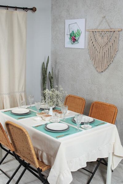 cotton maison American Service καρό χτενισμένο 4 τεμαχίων ρετρό 30x45 εκ