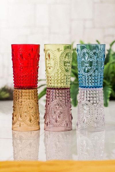 Depa Acrylic 6-Piece Short Cup Water Soft Drink Coffee Side Cup 400ml