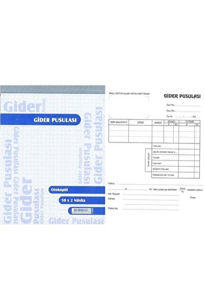 ÖZKAN Gider Pusulası 50x2 Nüsha Otokopili
