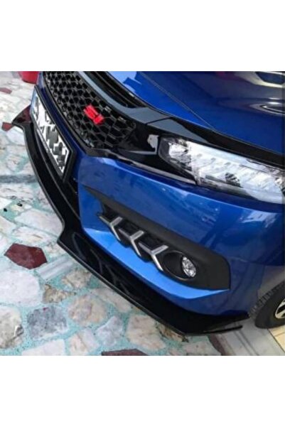 10oto Honda Civic Fc5 Ön Tampon Altı Lip 3 Parça Abs Plastik Piano Blac