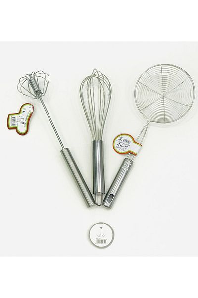 Elite Home Studio Advantageous Set of 3 Automatic Beater, Hand Beater and Colander