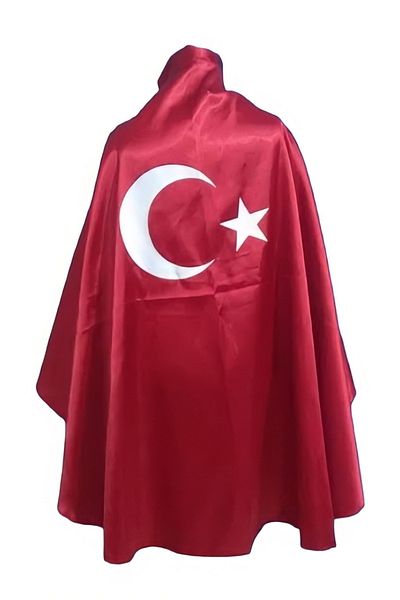 KostümBU Turkish Flag Cloak Age 4-14