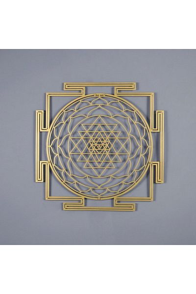 Colorfull Worlds Sri Yantra Sacred Geometry Μεταλλική διακόσμηση τοίχου - Δώρο γραφείου σπιτιού Διακόσμηση τοίχου