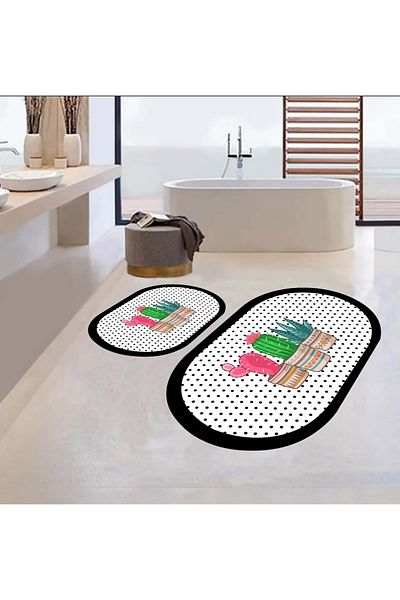 eco concept Dot Base Cactus Toilet Set 2 Pieces 3802 Tufted