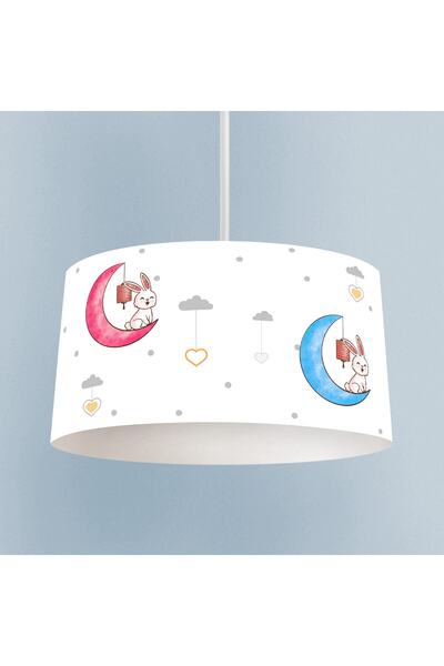 BAMBAŞKA MODA Ay Ve Tavşanlı Beyaz Avize Bmav-074