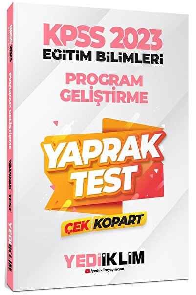 Yediiklim Yayınları 2023 Kpss Eğitim Bilimleri Program Geliştirme Çek Kopart ...