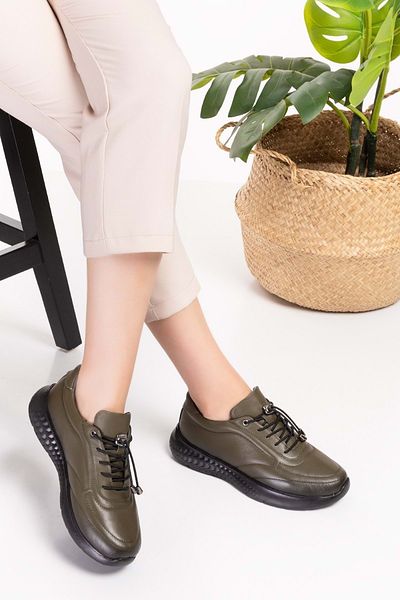 Gondol În interior și în exterior Pantofi sport ușori cu talpă Faylon din piele naturală Es.110 - Kaki - 38