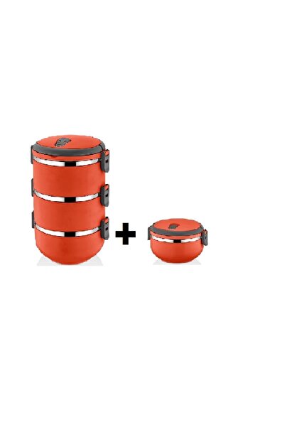 MOBGİFT 3'lü Ve Tekli Turuncu Sefer Tası Seti