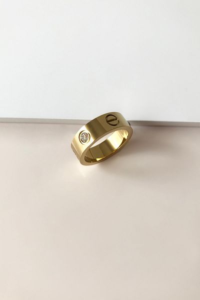 SilverStone Zircon Stone Thick Model Steel Ring