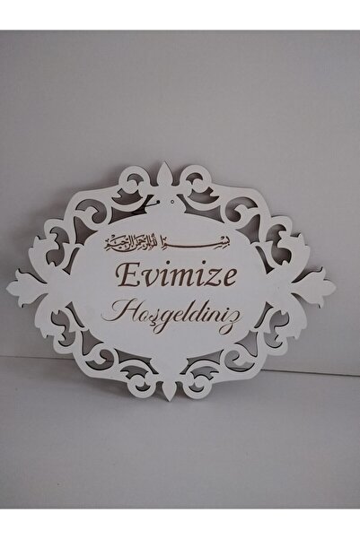 10kdekor Wooden Accessory White Welcome to Our Home Decorative Wooden Door Or...