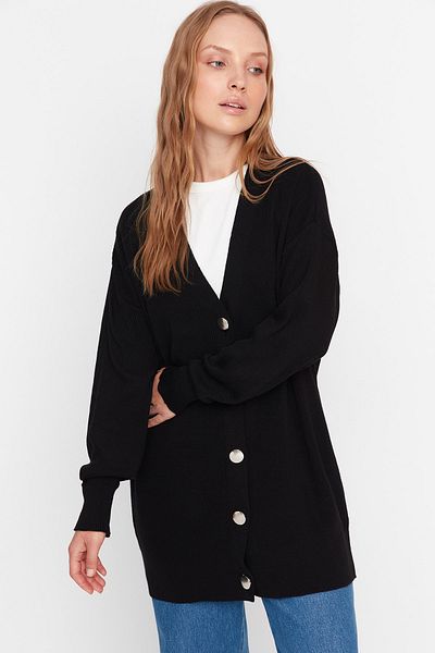 Trendyol Modest Cardigan - Black - Relaxed fit