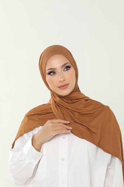 Beyzak Milk Brown Luxury Combed Cotton Shawl - Women's Hijab Jersey Hijab Lycra Shawl