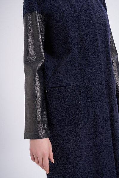 Balizza Blz- Leather And Plush Design Double Sided Coat