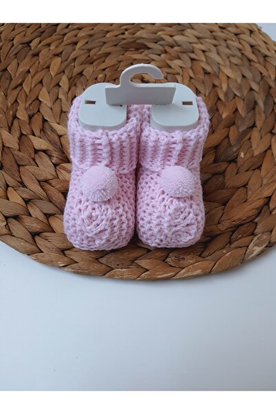 PİLEKİ BABY Newborn 0 6 Months Pompom Knitwear Booties Baby Slippers