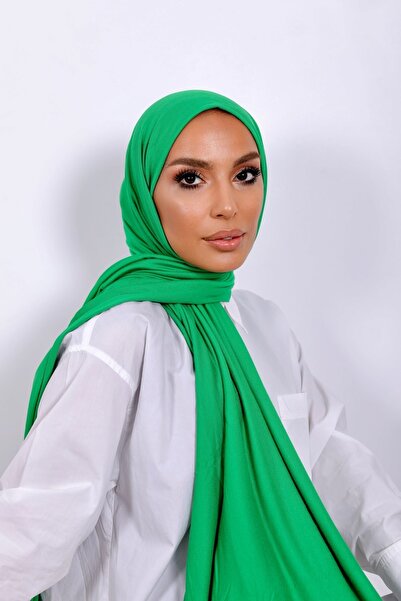 Beyzak Şal din bumbac pieptănat de lux Benetton Green - Şal Hijab Lycra Hijab...