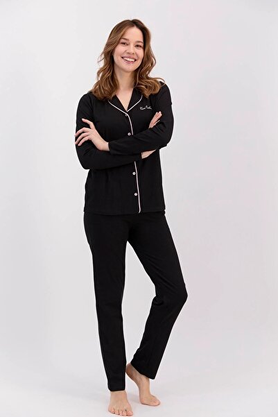 Pierre Cardin %50 Pamuk %50 Modal Classic Kadın Mevsimlik Gömlek Pijama Takımı