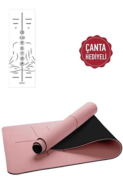 Gymo Hizalamalı Sembol 6mm Tpe Yoga Matı Pilates Minderi Scarlet