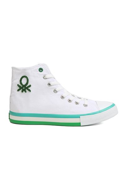 Benetton ® |   Bn-30192 - 3374 Λευκό Πράσινο - Ανδρικά αθλητικά παπούτσια
