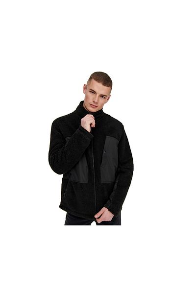 ONLY Onsvillads Sherpa Mix Jacket Otw Men's Fleece Jacket22022512-black Black
