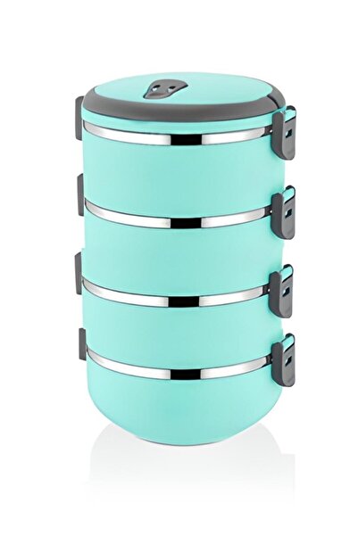 MOBGİFT 4 Katlı Turkuaz Sefer Tası Seti