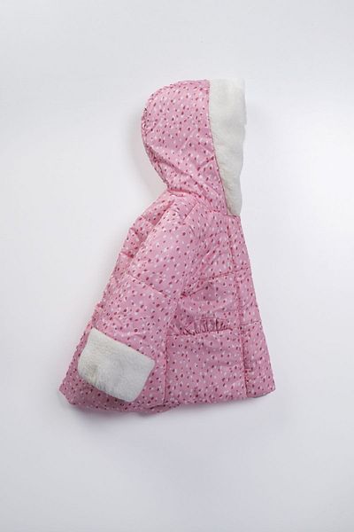 PODİUM GİYİM Baby Girl Polka Dot Hooded Cool Coat