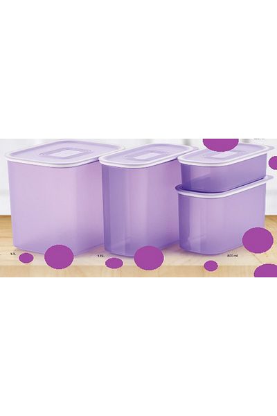 Tupperware Multi Oval Lilac Storage Container Set of 4