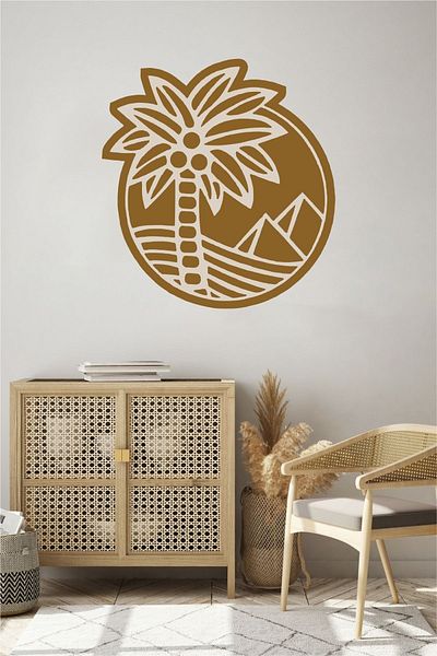 Grafikup Αυτοκόλλητο τοίχου Soft Palm Oval Bohemian
