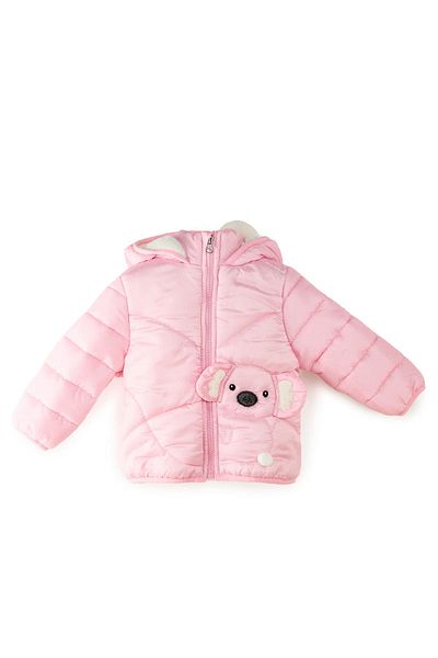 PODİUM GİYİM Welsoft Inflatable Winter Coat with Cute Kuala Figured Ears