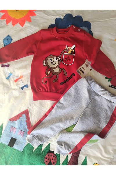 Babyim Crazy Monkey 2 Piece Set Red