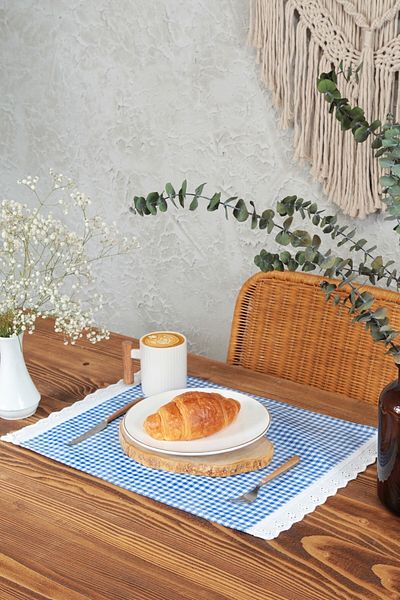 cotton maison Serviciu American Patrat festonat 4 Piese Retro 30x45 Cm
