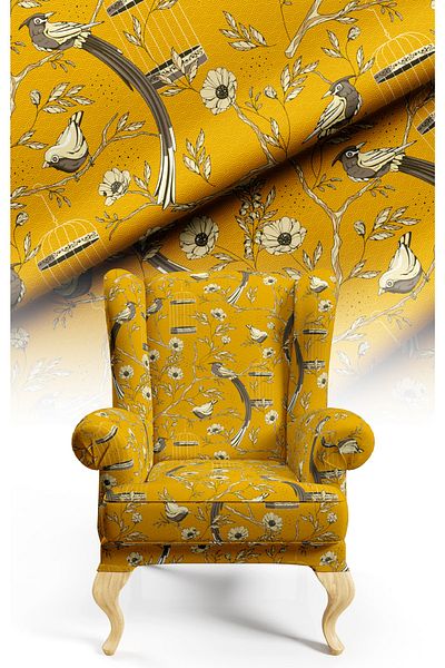 CANİLA Digital Printed Upholstery Sofa Fabric. Cushions, throw pillows, wing chairs Covering. Premium Fabric.