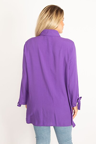 Şans Plus Size Shirt - Purple - Relaxed