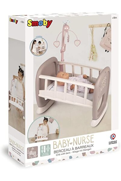 Smoby Ultra Luxury Children's Toy Crib - Baby Shaking Cradle
