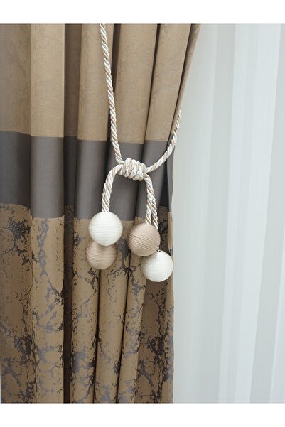 FAONN Modern Sarım 4 Toplu Braçol Kornışe Takmatik Ipli Tavan Perde Aksesuarı Halat Kruvaze Askısı