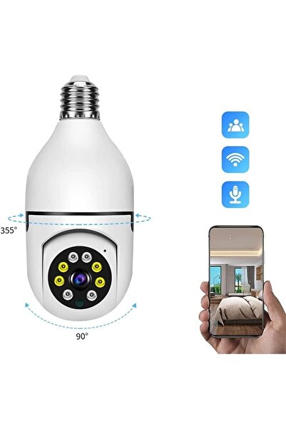 SNEXPRES 1080p Kablosuz Ampul Monitör Kamera Wifi Güvenlik 2mp 2 Yönlü Ses Ak...