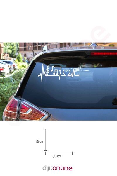 Dijitonline زجاج خلفي - ملاحظة نبض القلب - ملصق تلقائي 30 سم