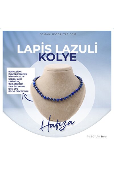 OSMANLI DEĞERLİ TAŞ Sertifikalı Lapis Doğaltaş Kolye 8 Mm, M531