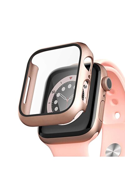 Microsonic Watch Series 8 41mm Uyumlu Kılıf Matte Premium Slim Watchband Rose Gold