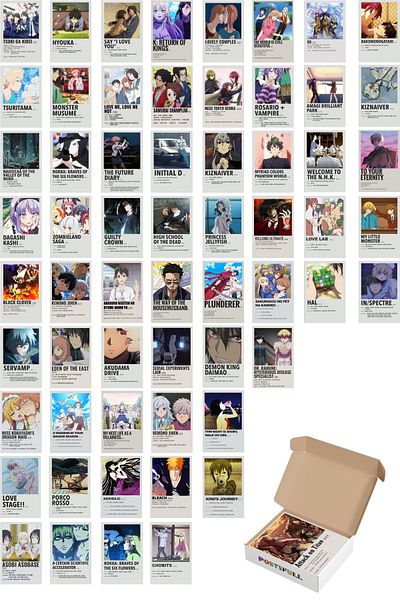Postifull 60 τμχ Αφίσα Anime Wall - 10cm*15cm Σετ κολάζ με αυτοκόλλητη πλάτη - Σε κουτί