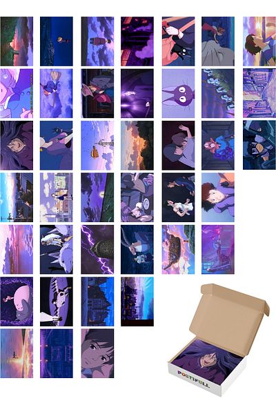 Postifull Σετ κολάζ αφίσας τοίχου Anime - 40 τμχ - Σετ αφίσας με αυτοκόλλητη πλάτη - 10cm*15cm - Σετ σε κουτί