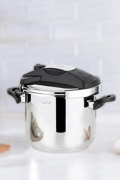 Nehir Silver Matic 7 Liter Pressure Cooker Black