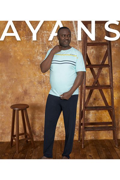 Ayans Pijama Σετ πιτζάμες μονόχρωμο (λεπτό) Battal