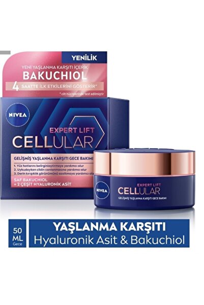 NIVEA Bakuchiol Cellular Expert Lift Spf 30 Gelişmiş Yaşlanma Karşıtı Gece Yüz Kremi 50ml