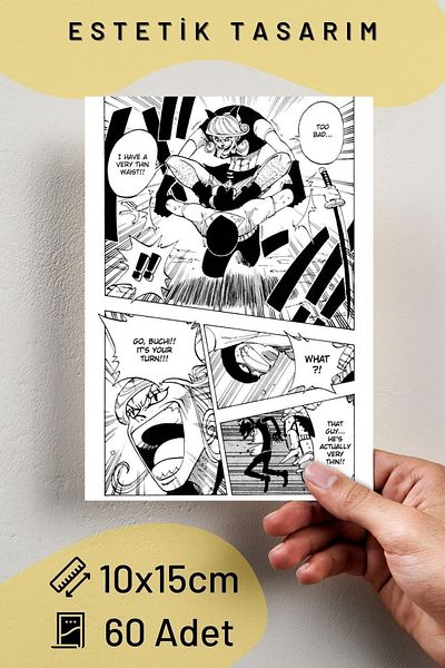Postifull Σετ αφίσας Anime One Piece 60 τμχ - Κολάζ Manga με αυτοκόλλητη πλάτη
