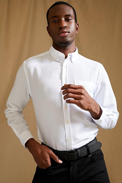 DeFacto Прилепнала риза с поло яка и дълъг ръкав